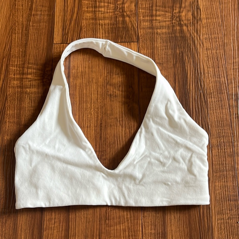 Free people white halter bra